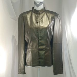 Worth. Metallic Leather Jacket